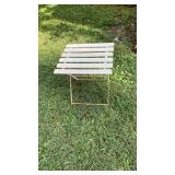 Small metal table wood top