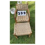Wood chair and ottoman