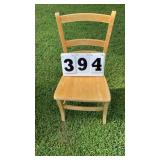 Wood straight chair