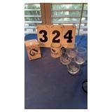 Titans cup, Christmas ornament and 4 glasses