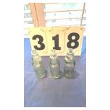 3 Codd Glass Pop Cola Bottles with marble still