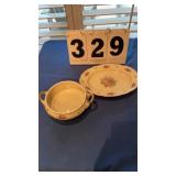 2 pieces of Continental Ivory Germany (platter