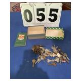 S&H Green Stamps (partial box) and assorted keys