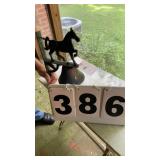 Bell with walking horse (mounts on post)