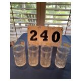 Set of 4 crystal ice tea glasses plus 4 odd