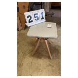 Small accent table stone top wood legs