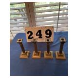 4 metal candle holders