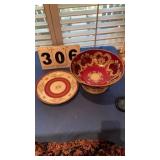 Punch bowl and China large dish (Imperial Crown