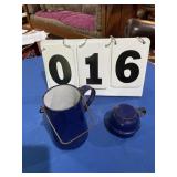 Enamelware coffee pot, likely designed for