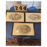 3 framed Herb Roth drawings