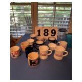 Box of coffee cups & mugs 15 total items