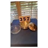Sheffield serving with Pyrex dish
