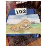 Lion painting 36 inches x 24 inches