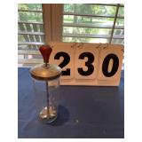 Antique glass with metal top mixer