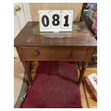 Antique wood table with drawer 30 inches x 24