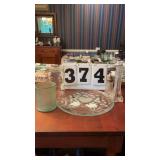 5 assorted glassware
