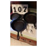 3 cast iron skillets Lodge 2, Martin and 10" inch