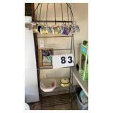 Metal rack and contents. Rack is 24" wide and 6