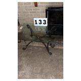 Glass top coffee table 50" long x 26" wide
