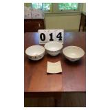 2 Lenox President bowls and a Birds & Flower bowl