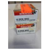 AMMO - 2 BOXES OF 41 REM MAG AMMO - 2 BOXES OF 41 REM MAG
