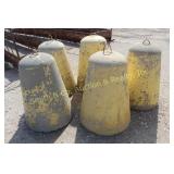 CEMENT BARRICADES, GROUP OF 5 CEMENT BARRICADES, GROUP OF 5