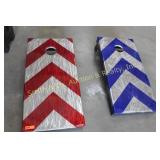 CORNHOLE BOARDS, RED & BLUE