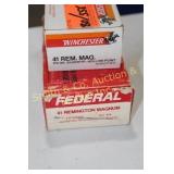 AMMO - 2 PARTIAL BOXES 41 REM MAG AMMO - 2 PARTIAL BOXES 41 REM MAG