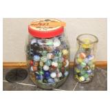JAR OF MARBLES, MILK BOTTLE OF MARBLES JAR OF MARBLES, MILK BOTTLE OF MARBLES
