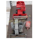 VINTAGE TOY COMBINES & TRAILER VINTAGE TOY COMBINES & TRAILER