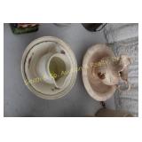WATER PITCHER & BASIN, 2 BOWLS, CREAMER WATER PITCHER & BASIN, 2 BOWLS, CREAMER