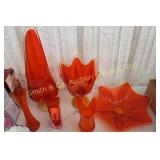 6PCS OF ORANGE GLASS