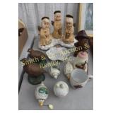 CERAMIC FIGURES, ORNAMENTS, BELL