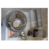 TIN PLATES & BOWL, SILVER BOWL, MATCH STICK HOLDER TIN PLATES & BOWL, SILVER BOWL, MATCH STICK HOLDER