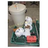 TRASH CAN, SHOVEL, SOCKETS, GOPHER BAIT, MISC. TRASH CAN, SHOVEL, SOCKETS, GOPHER BAIT, MISC.