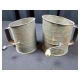 2 Vintage Bromwell Measuring Sifters (5 cup & 3 cu