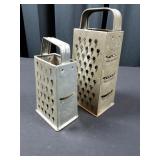 2 Vintage Bromwell/Bromco Metal Hand Graters