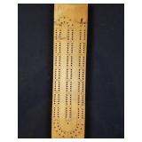 Vintage Rustic 2 Track Wooden Cribbage Game Board