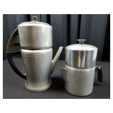Set of Vintage Alum Coffee Pots - Flav-o-drip & Mi