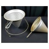 Vintage Bucket-top Dairy Strainer w/extra Basket