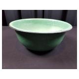 Vintage Large Green Speckled Enamelware Wash Bowl