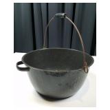 XL Vintage Enamelware Stew Pot w/wooden Handle