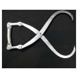 Vintage Large Ice Tongs Painted Silver