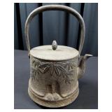 Very Old Cast Iron Tea Pot  - Nice - Heavy!