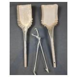 Vintage Wire Pan Handle & 2 Old Fire Shovels
