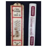 Vintage Reed Hardware& Lumber Thermometer Sign+