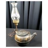 Vintage Handmade Cast Iron Tea Pot Electric Lamp
