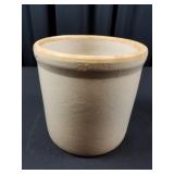 Vintage Wide-Mouth Pottery Crock - Tan