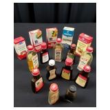 Collection of 16 Vintage Cooking Flavoring Bottles