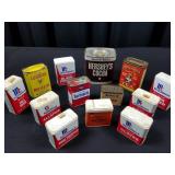 Collection of 13 Vintage Spice Tins. Many Makers.